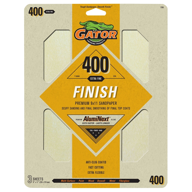 SANDPAPER 400GRIT FINISH 3PK
